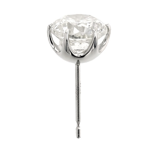 ダイヤモンド ピアス 片耳用 1ct I1 H GOOD プラチナ 中央宝石研究所