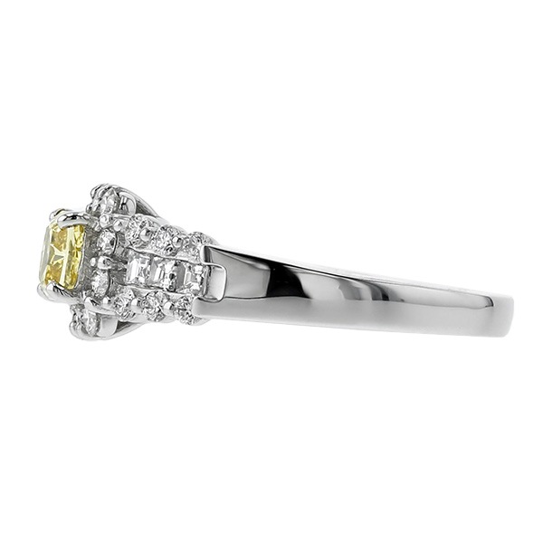 イエローダイヤモンド リング 0.5ct FANCY VIVID YELLOW IF プラチナ