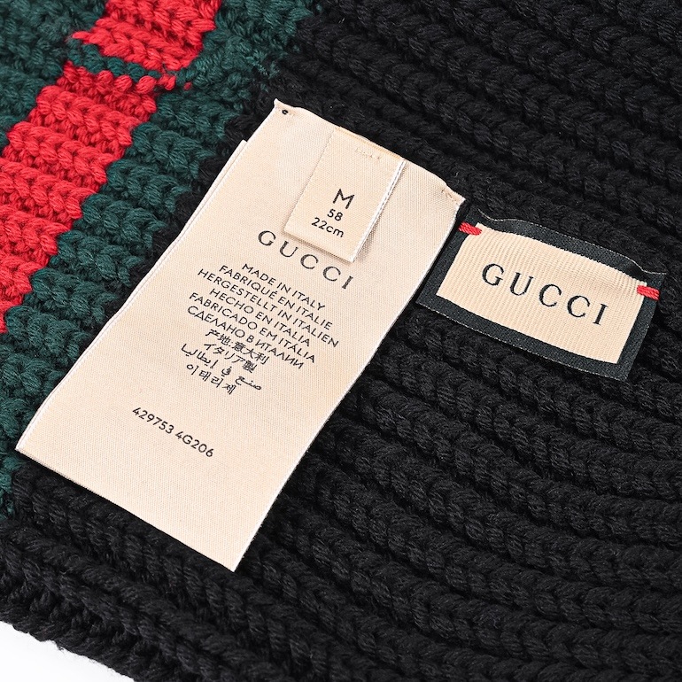 グッチ GUCCI ニットキャップ ニット帽 ウェビングライン メンズ