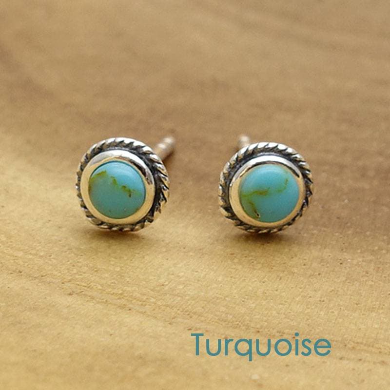 ターコイズ ピアス シルバー925 5mm 金属アレルギー対応 ニッケル