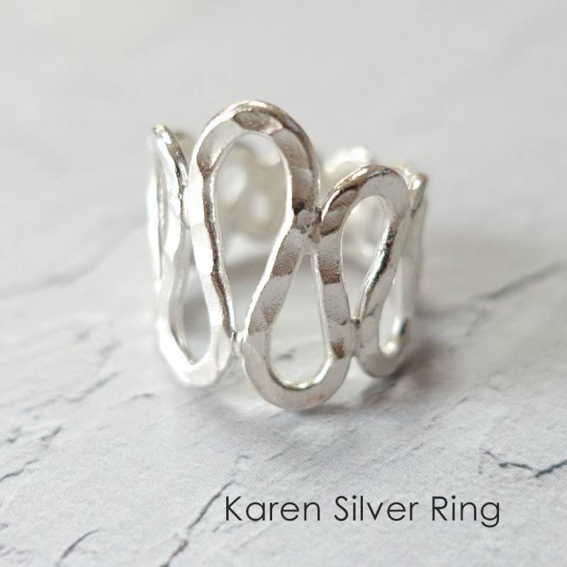 槌目ライン カレンシルバーリング レディース メンズ 11号 12号 13号