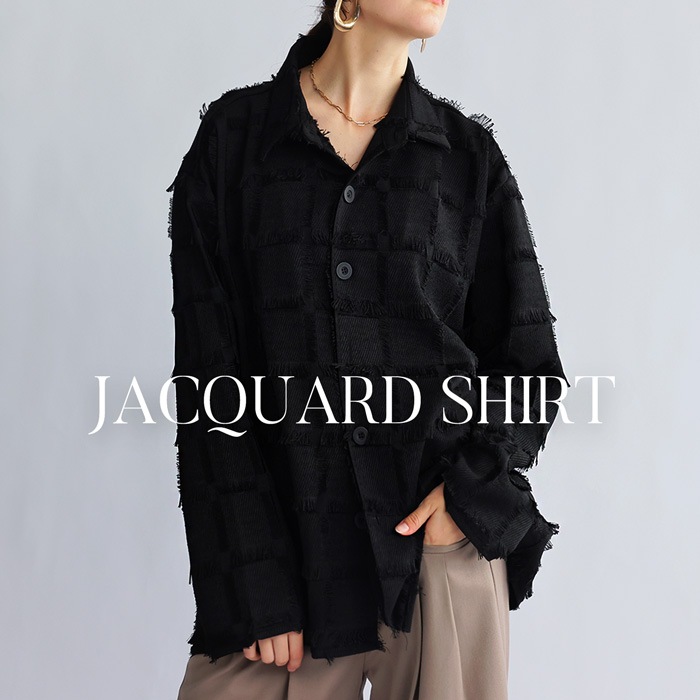 ジャガードシャツ シャツ レディース トップス 長袖 送料無料・再販