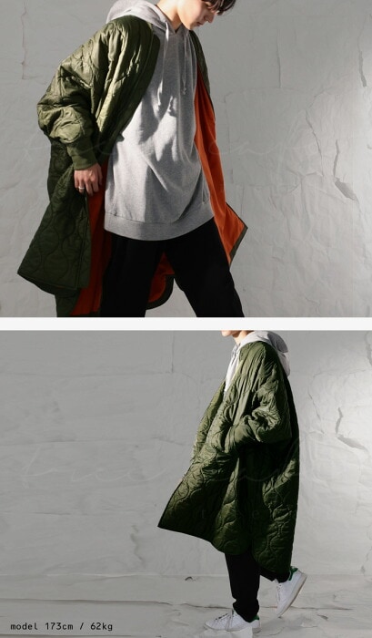 キルティング MA-1ポンチョ メンズ アウター 送料無料・メール便不可