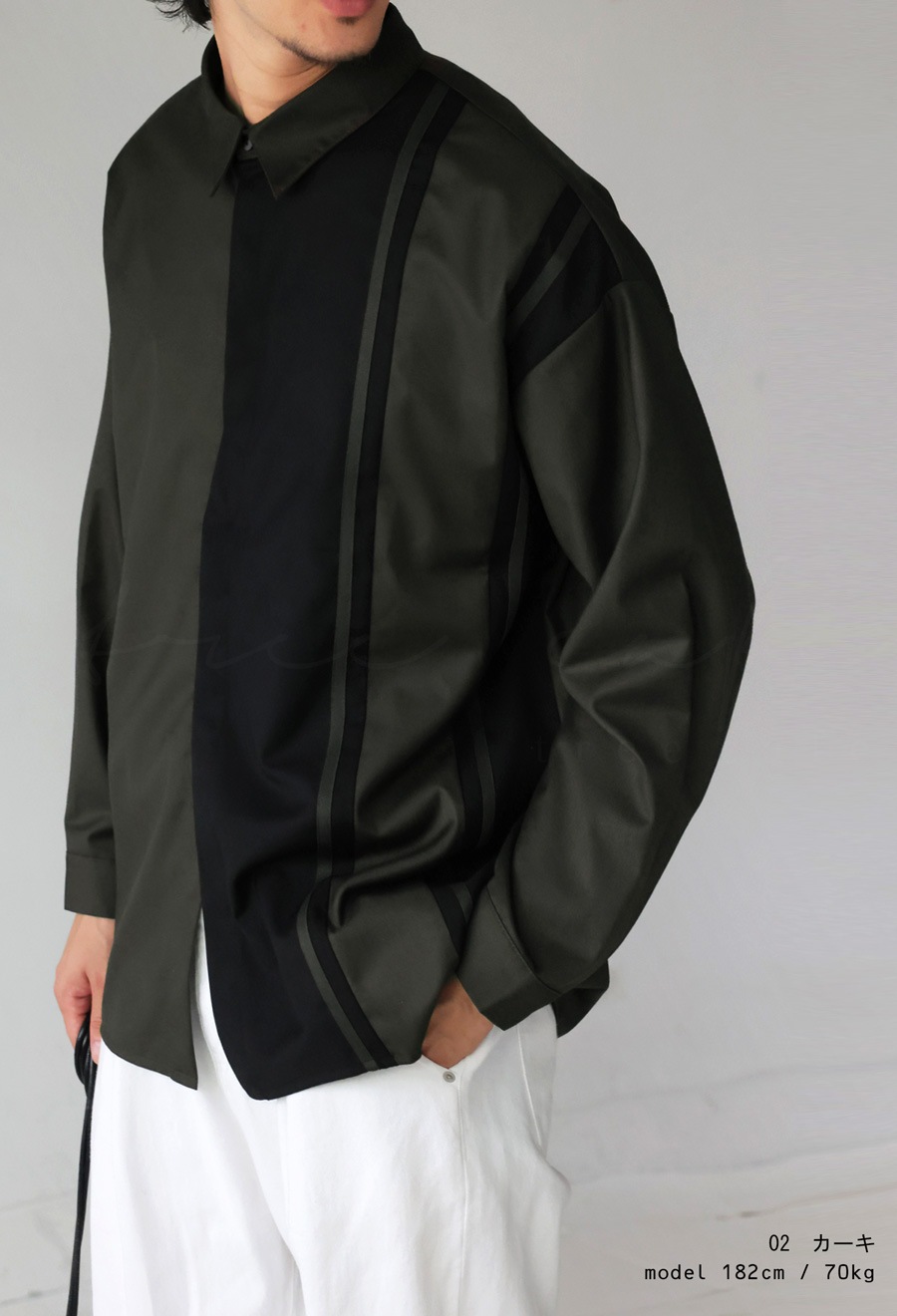 アシメ配色シャツ シャツ メンズ トップス 長袖 送料無料・(500)メール