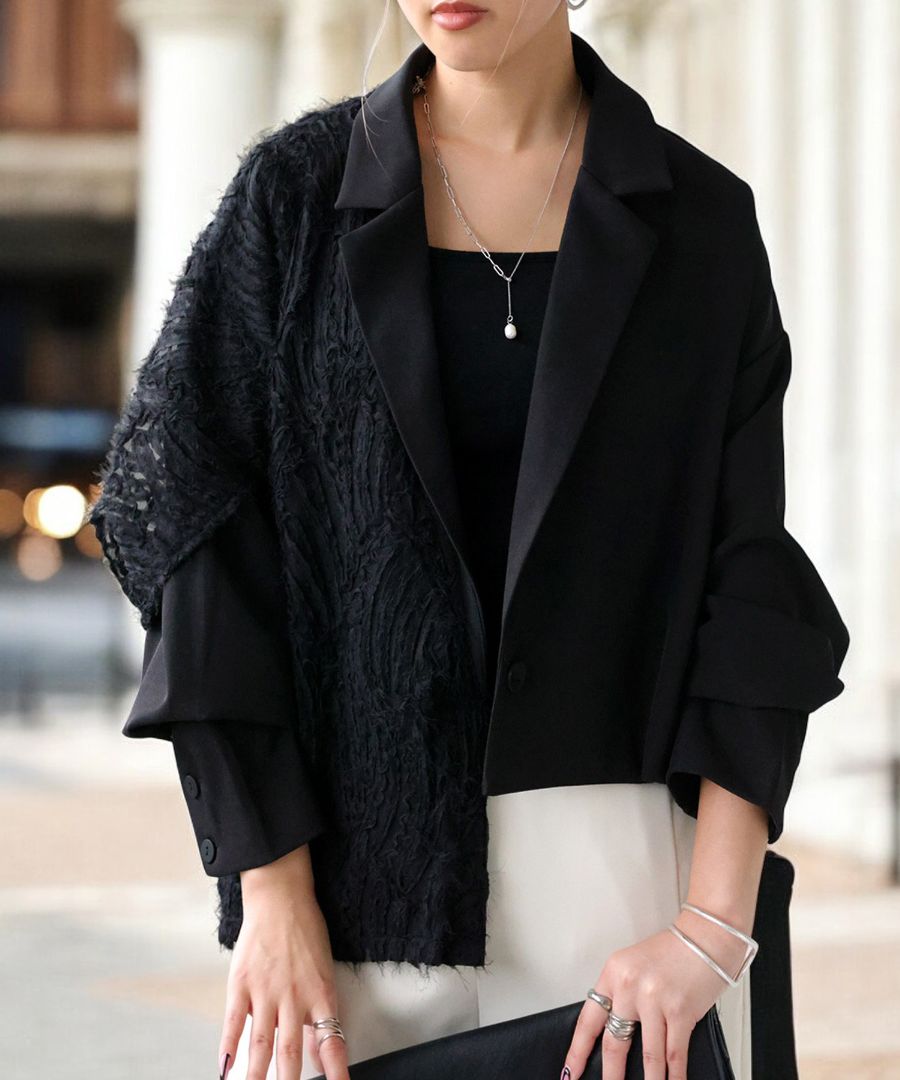 アシンメトリージャケット ジャケット レディース 送料無料・メール便