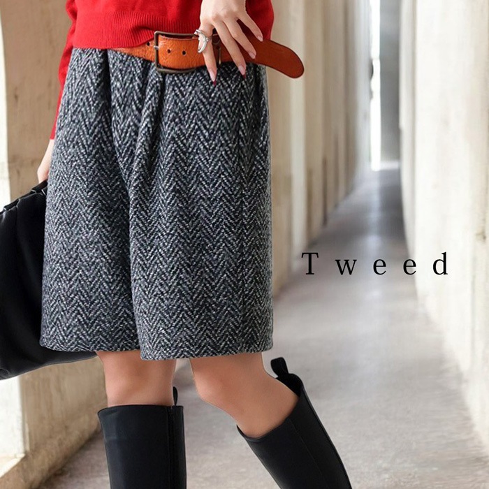 8.3万 23年人気品 ファンシー ツイード パンツ テーパードパンツ 205
