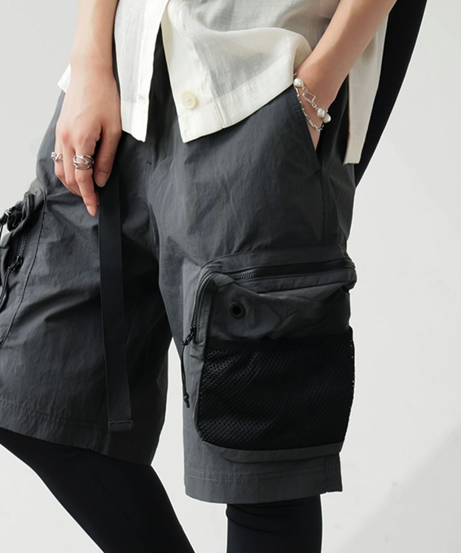 カーゴショートパンツ レディース マルチポケット付き 送料無料・(100