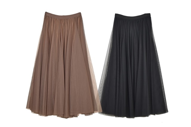 チュールロングフレアースカート 7079 | レディースファッション