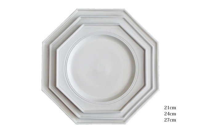 濱岡健太郎 八角プレート・24cm（ツヤなし）