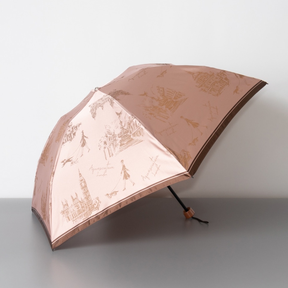Aquascutum（アクアスキュータム）】ロンドンガール柄雨傘（折りたたみ