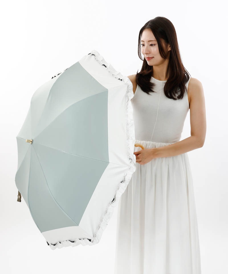 Beaurance （ビューランス）】バイカラーフリル晴雨兼用パラソル