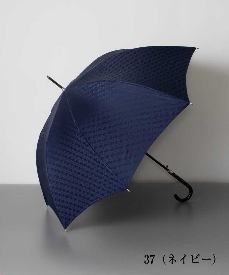 GHERARDINI（ゲラルディーニ）】 ロゴ柄 ジャンプ式 耐風雨傘（長傘