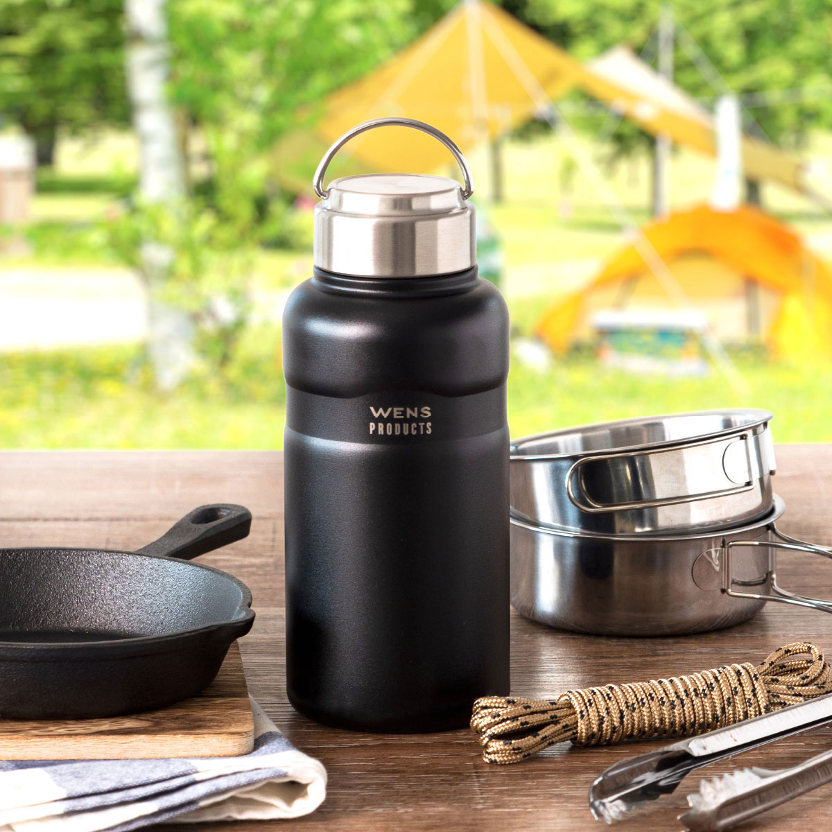 WENS（ウェンズ）ハンドル付きスクリューボトル 750ml ブラック AWPB