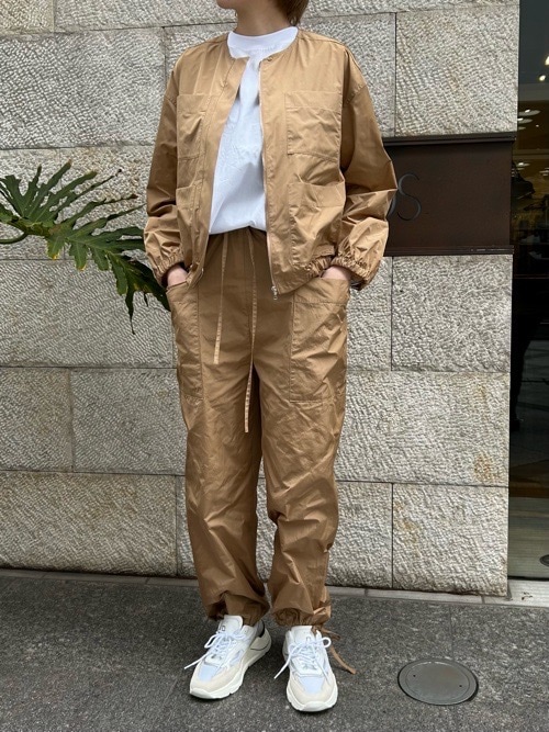 BEATINGHEART タフタ ノーカラージャケット BLACK/BEIGE Bj203K1