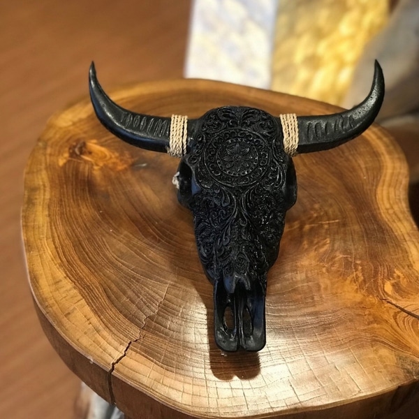 バッファロースカル【ブラック】／ハンティングトロフィー／レプリカ