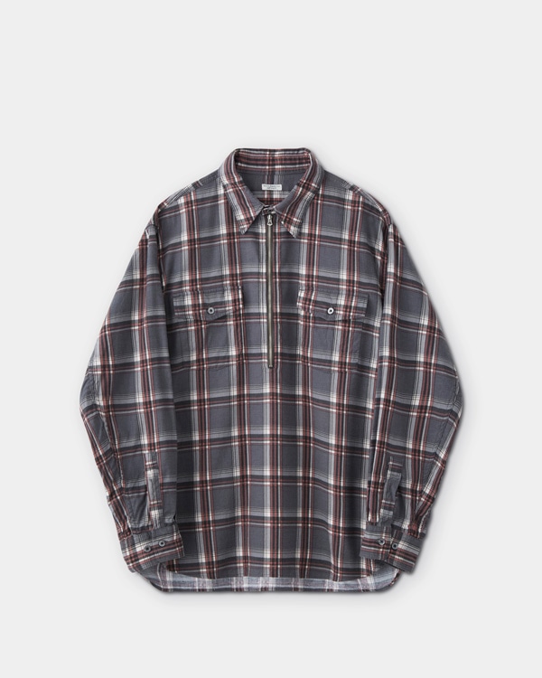 PHIGVEL フィグベル｜PRINT FLANNEL HALF ZIP SHIRT プリント