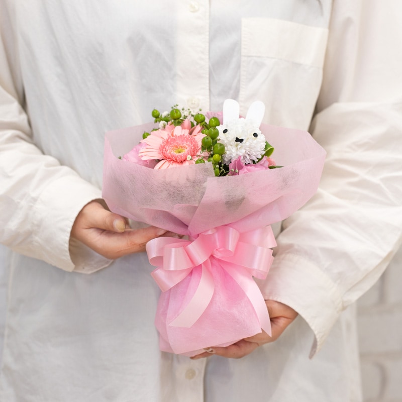 直送商品B】ミッフィーマム ブーケ ピンク | 生花アレンジメント