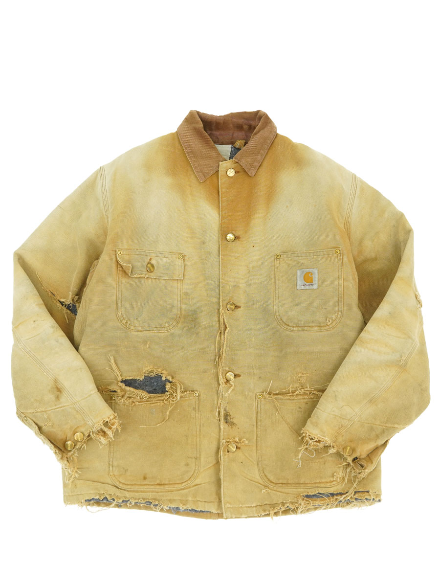 90's カーハート ミシガンチョアコート 味あり ダメージ ブラウンサン