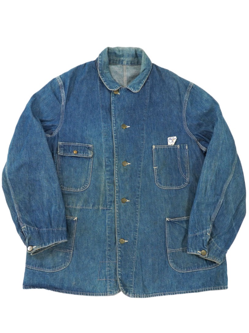 50's プリントタグ BLUE GEM デニムカバーオール 良雰囲気 実寸(44位