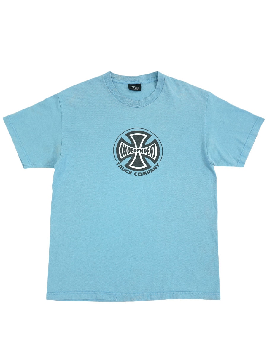 90's NHS ''INDEPENDENT'' アイアンクロスロゴ Tシャツ ライトブルー