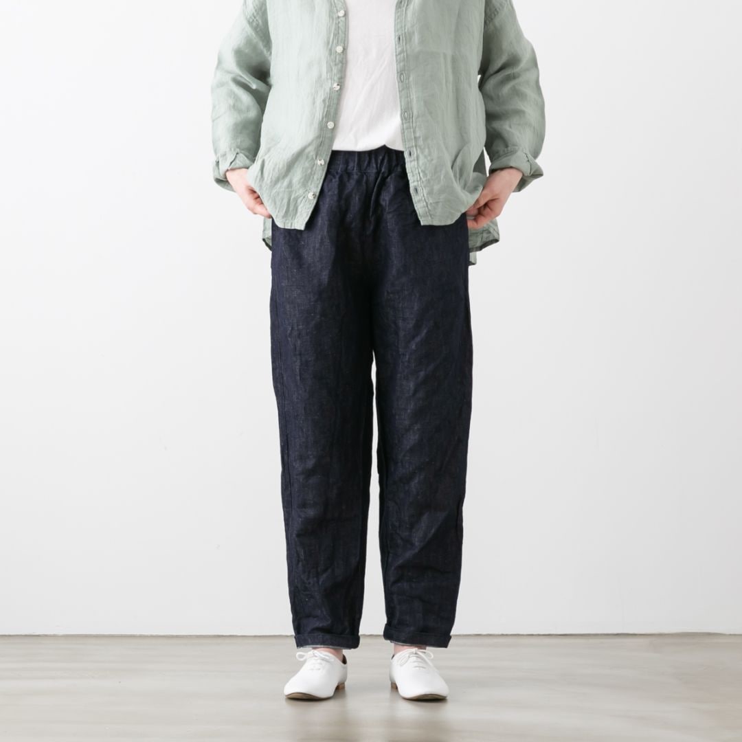 soi-e ソワ コットンリネン デニム パンツ 821019