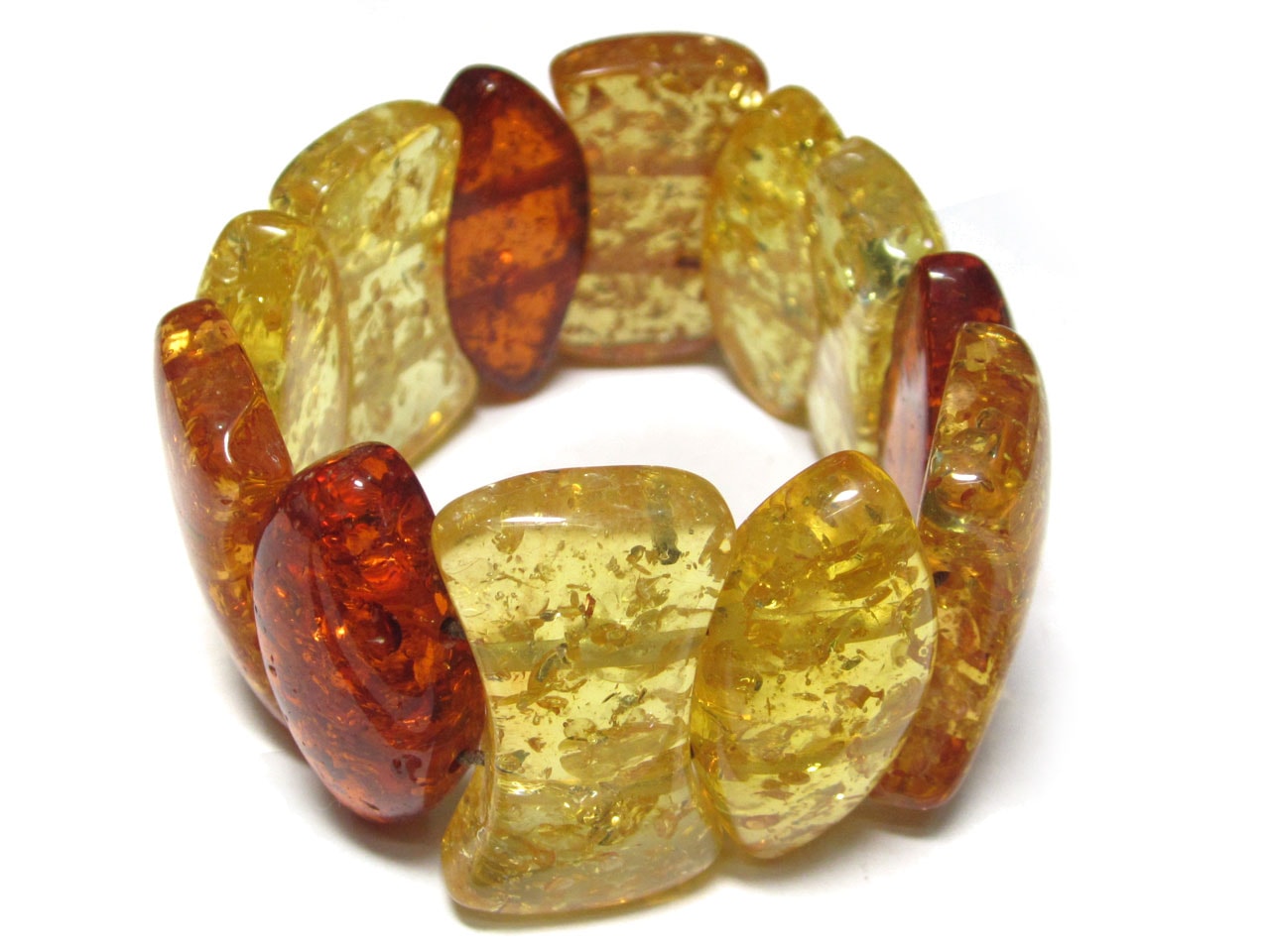 アンブロイド琥珀 バングル マーキス 約38mm マルチカラー