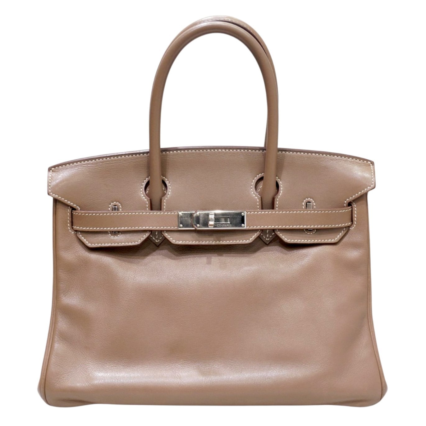 HERMES (エルメス) バーキン30 ハンドバッグ エトゥープ(SV金具