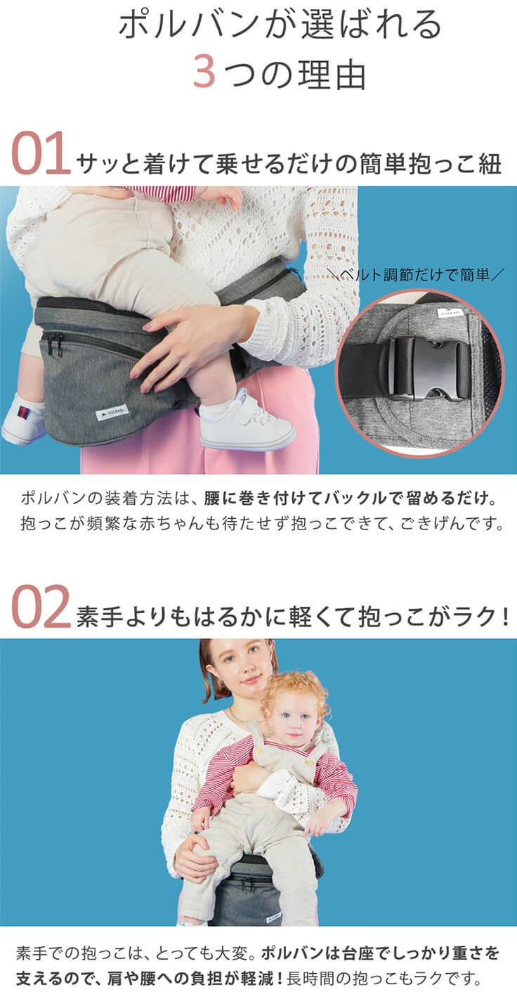 ポルバン POLBAN アドバンス ヒップシート リップストップ ネイビー