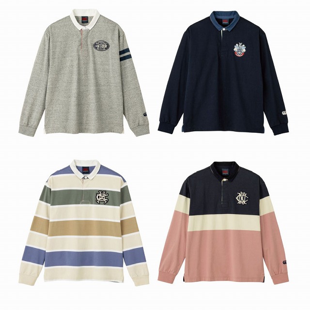 CANTERBURY】カンタベリー ロングスリーブ ラガーシャツ メンズ