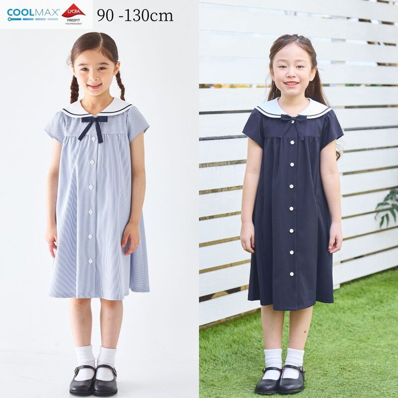 COOLMAX クールマックス 吸水速乾性能 セーラーAラインワンピース 80