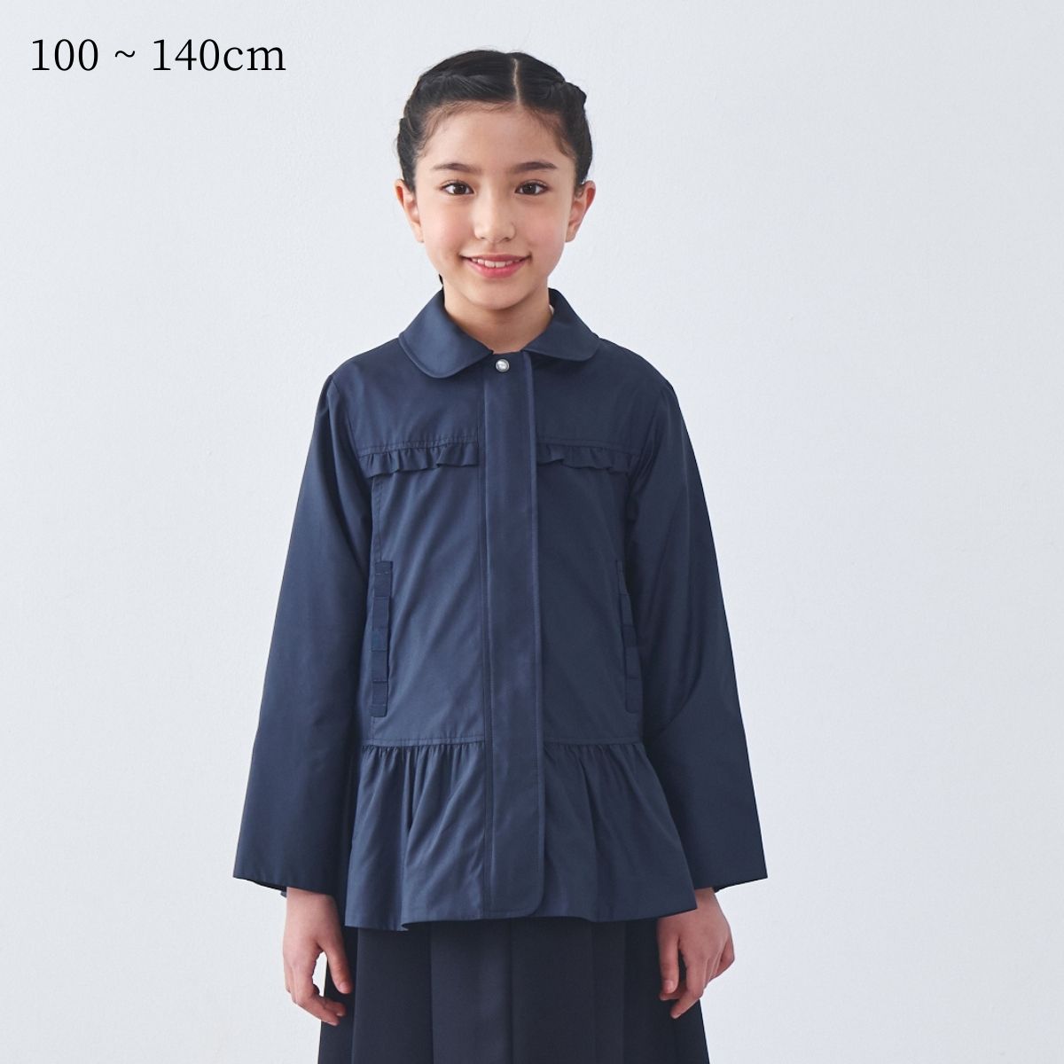 TIMEセール20％OFF】【撥水加工】フード付きポケットリボンフリル