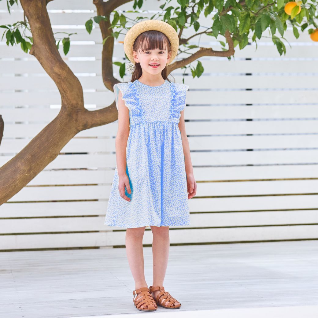 CLEARANCEセール50％OFF】コットンフラワーワンピース 90 100 110 120