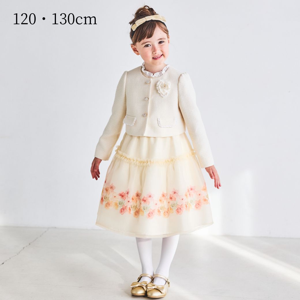 ショパン CHOPIN フラワーパステルレースアンサンブル 120サイズ