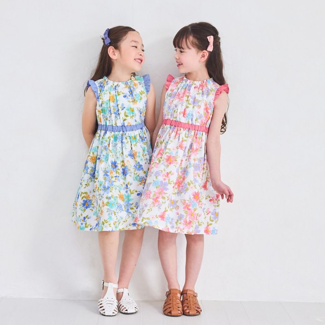 CLEARANCEセール40％OFF】ボタニカルプリントワンピース 110 120 130