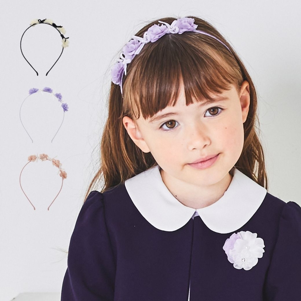 フラワーリボンカチューシャ (8190-0031) | フォーマル子ども服の