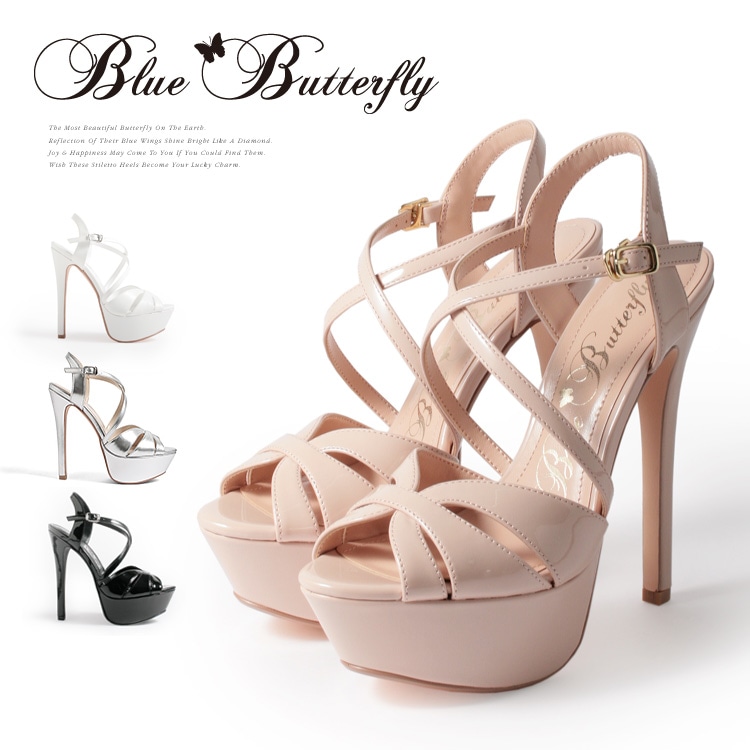 SALE】サンダル ピンヒール プラットフォーム ヒール16cm 甲ストラップ