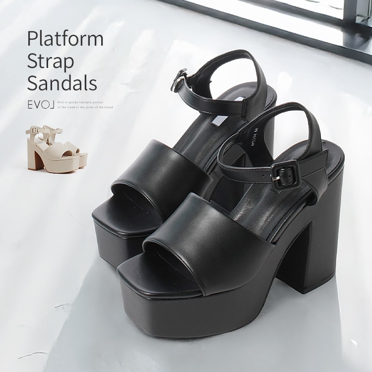 ラスト1点早い者勝ち】EVOL クリアヒールミュール - ブラック Lサイズ