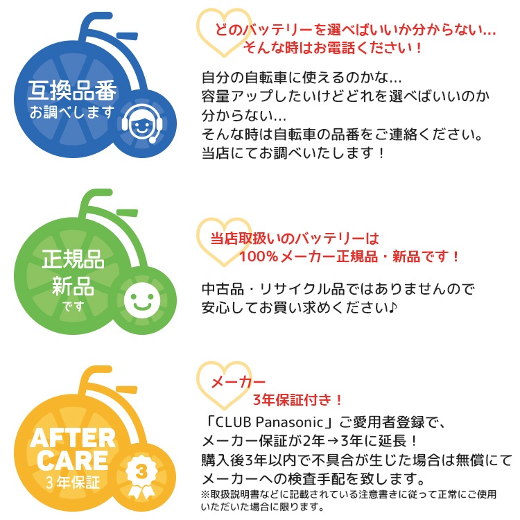 パナソニック 電動自転車用リチウムイオン バッテリー【自転車用