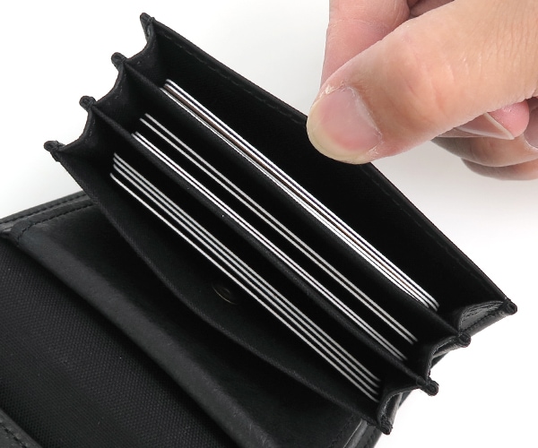 エムピウ m+ ミッレフォッリエ 2P25 ミニ財布 （カラー：ブラック