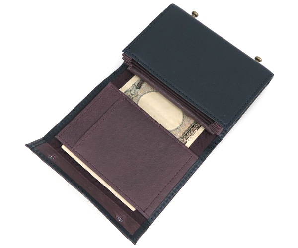 エムピウ m+ ミッレフォッリエ 2P25 ミニ財布 （カラー：ネイビー