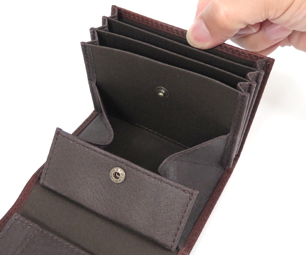 エムピウ m+ ミッレフォッリエ 2P25 ミニ財布 （カラー：タバコ×チョコ