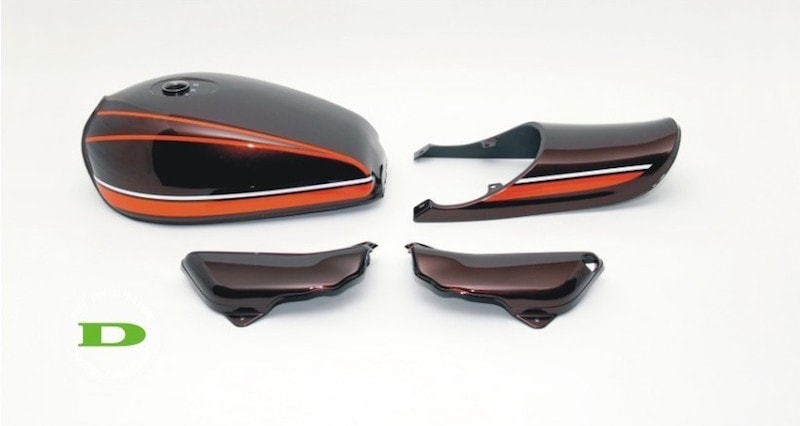 ゼファー1100 Z2タイプスチールタンクセット(赤タイガー)【納期はお