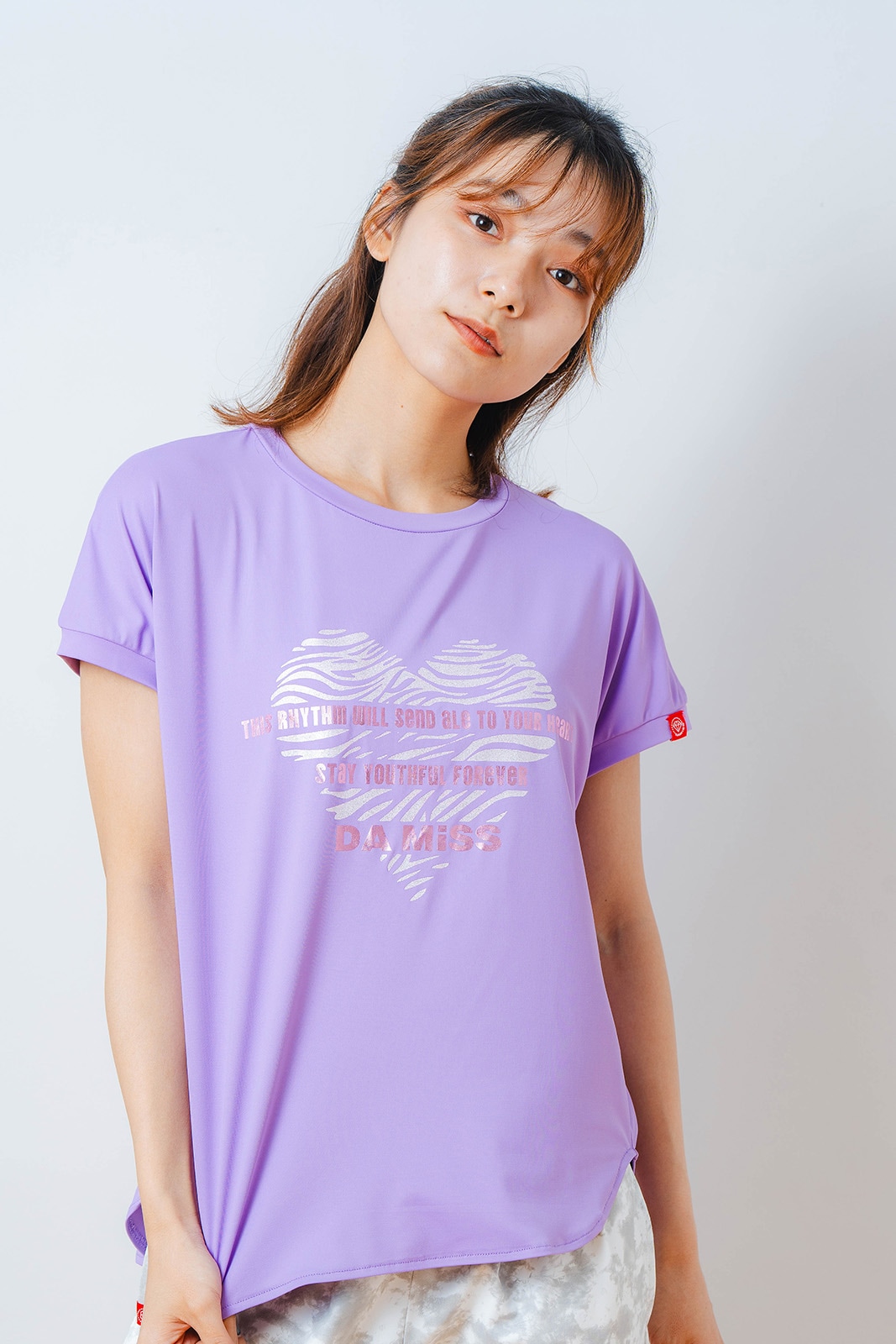 ハートゼブラ Tシャツ パープル 1534-1615 | D SHOP 着心地のいい高