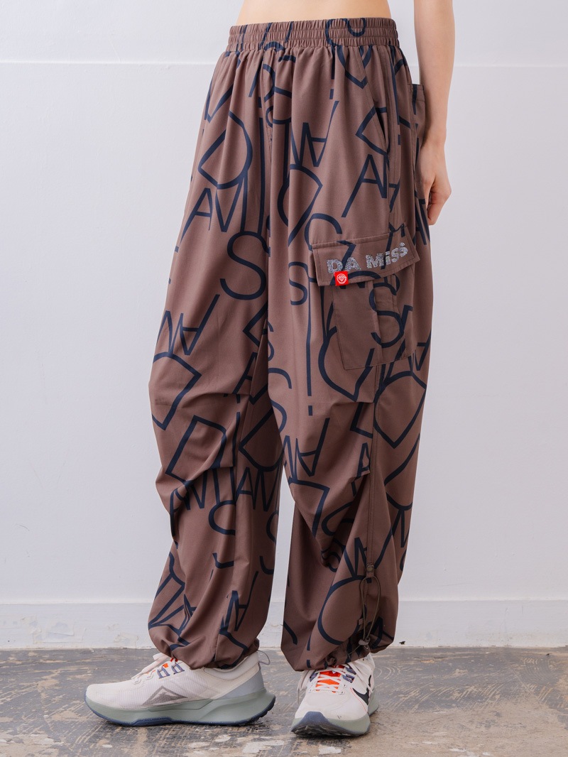 Airy プリント ワイドカーゴパンツ カーキ 1532-1458 | D SHOP 着心地