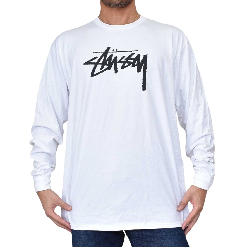 アウトレット返品不可】 STUSSY ステューシー ロンT 長袖 Tシャツ 白