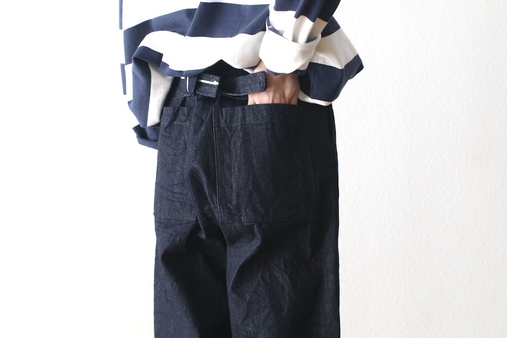 WOMEN'S】TOUJOURS（トゥジュー）“Back String Waist Overalls - 14OZ