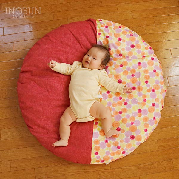 京都 洛中高岡屋 せんべい座布団 撥水ヌード＋カバー しゃぼん×つつじ