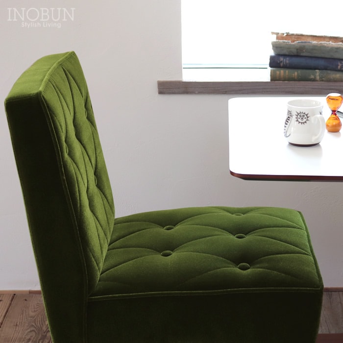 カリモク60 カフェチェア モケットグリーン ウォールナット 【店舗取扱有】