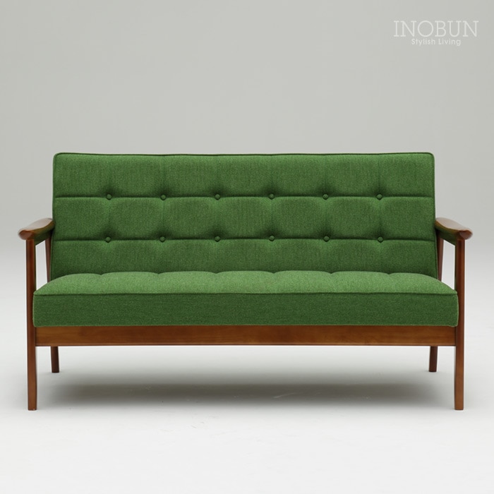 カリモク60 Kチェア 2シーター タープグリーン ウォールナット