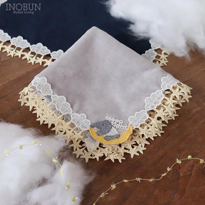 完売】 近沢レース店 タオルハンカチ 夢喰いバク グレー シーズン限定